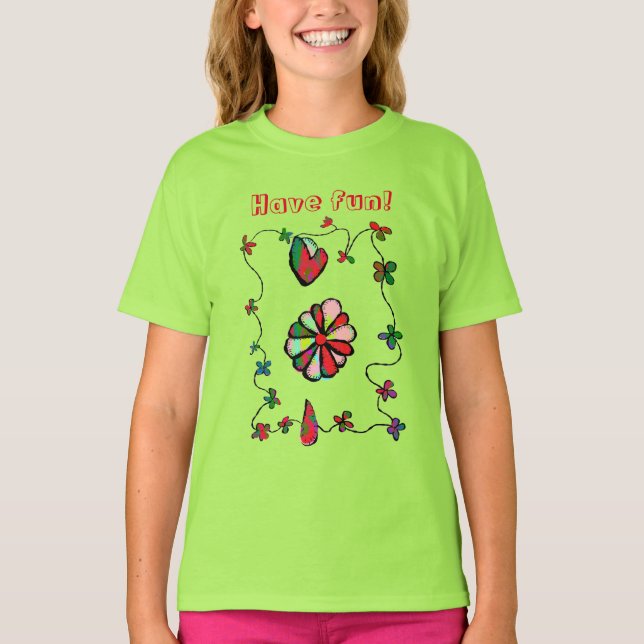 T-shirt d'art populaire rétro pittoresque et joyeu (Devant)