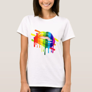 T-shirt d'art pour les lèvres arc-en-ciel LGBT