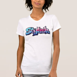 T-Shirt d'art textuel graffiti élégant