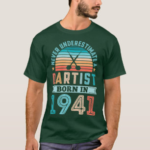 T-shirt Dartiste né 1941 fléchettes 80e anniversaire Retro