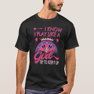 T-shirt Darts Femmes Filles En Dessin Joueur Dart Dessin D