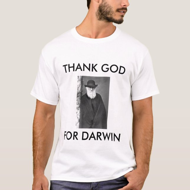 T-shirt darwin1, REMERCIENT UN DIEU, DE DARWIN (Devant)