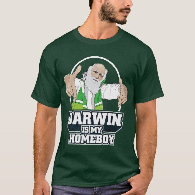 T-shirt Darwin est mon Homeboy (polychrome) (Devant)