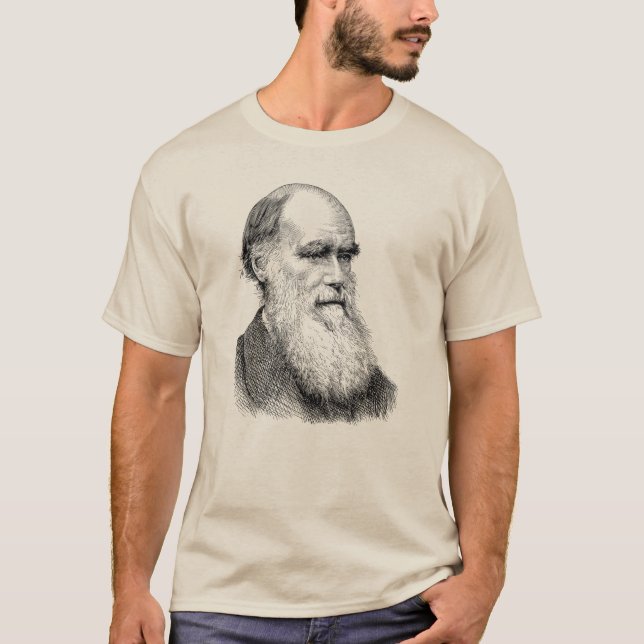 T-shirt Darwin Portrait Evolution/ Charles Darwin (Devant)
