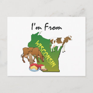 T-SHIRT, das ich aus Wisconsin bin Postkarte
