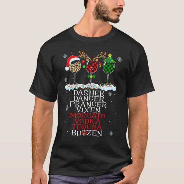 T-shirt Dasher Dancer Prancer Alcool Dasher Dasher Dance f (Devant)