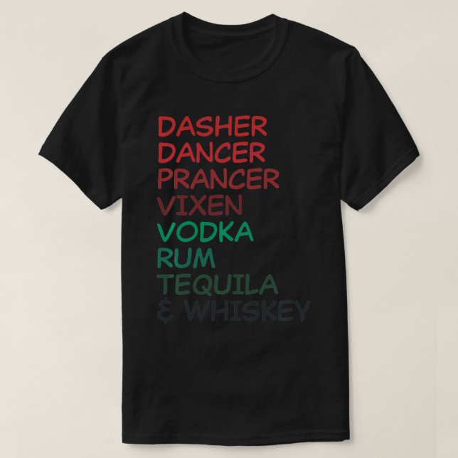 T-shirt Dasher Danseur Vien Vodka Rum Tequila & Whi (Design devant)
