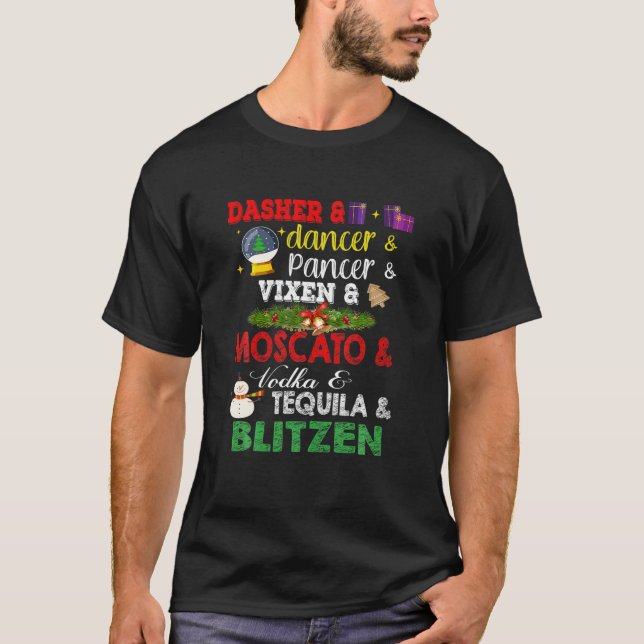 T-shirt Dasher Danseur Vixen Moscato Vodka Tequila (Devant)