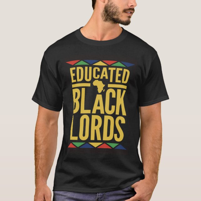 T-shirt Dashiki Educated Black Lords   African DNA Pride (Devant)