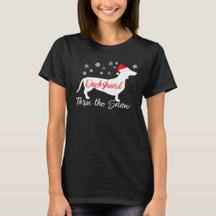 T-shirt Dashing Through the Snow - Noël Dachshund