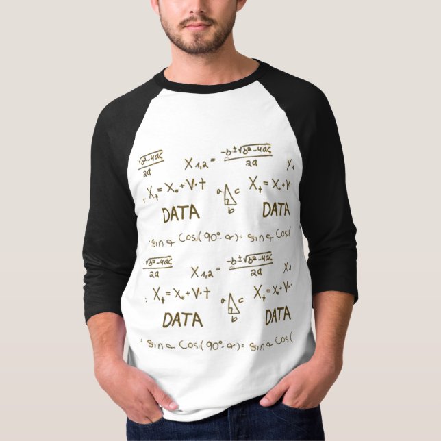 T-shirt Data Science Formulas and Statistics Men's Raglan  (Devant)