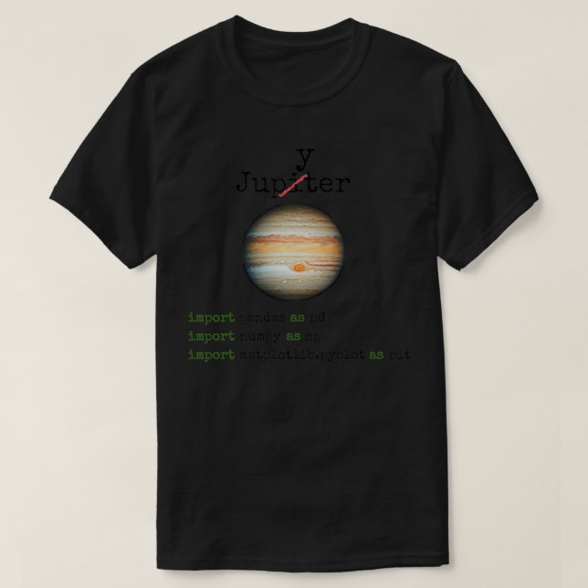 T-shirt Data science Python programmation nombre pandas ma (Design devant)