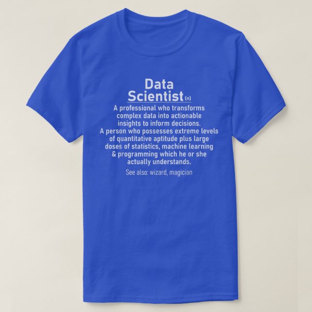 T-shirt Data Scientist Definition Data science analyst (Design devant)