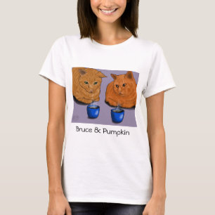 T-shirt Date de café de Bruce et de citrouille