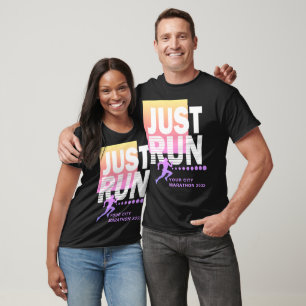 T-shirt Date de course sur piste de runner de marathon Col