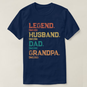 T-shirt Dates jalons de Papa Mari Grand-père légendaire