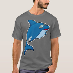 T-shirt Dauphin à la natation avec lunettes de natation 1