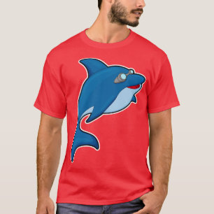 T-shirt Dauphin à la natation avec lunettes de natation 3