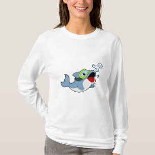 T-shirt Dauphin à la plongée avec bulles d'eau.PNG