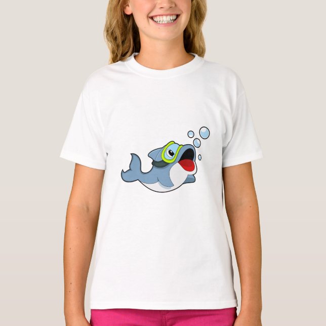 T-shirt Dauphin à la plongée avec bulles d'eau.PNG (Devant)