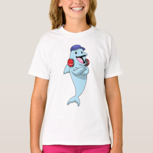 T-shirt Dauphin à l'écoute de la musique
