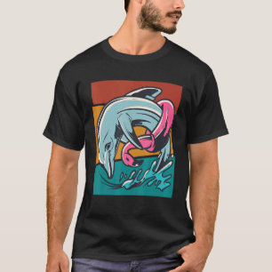 T-shirt Dauphin animal marin de Flamant rose