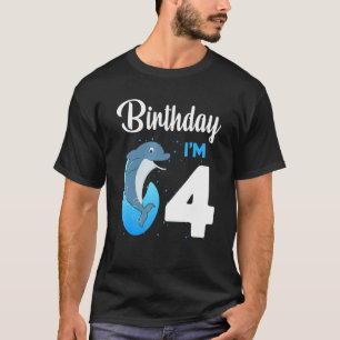 T-shirt Dauphin Anniversaire 4 ans Enfants Garçons Filles 