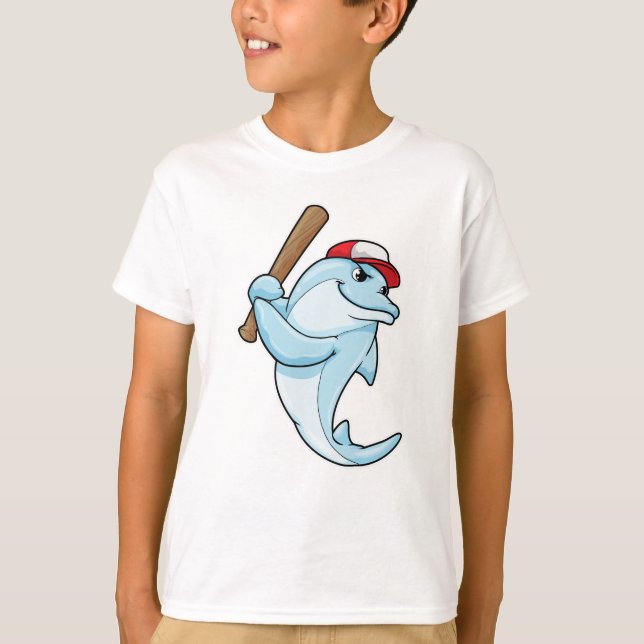 T-shirt Dauphin au baseball en tant que batteur (Devant)