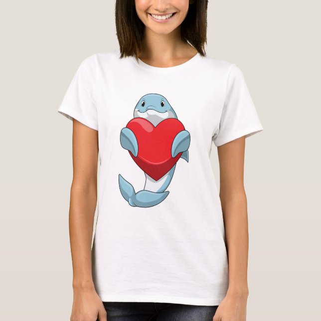T-shirt Dauphin avec coeur (Devant)