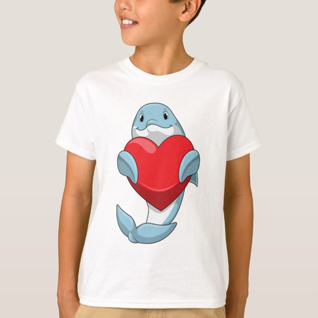 T-shirt Dauphin avec coeur (Devant)
