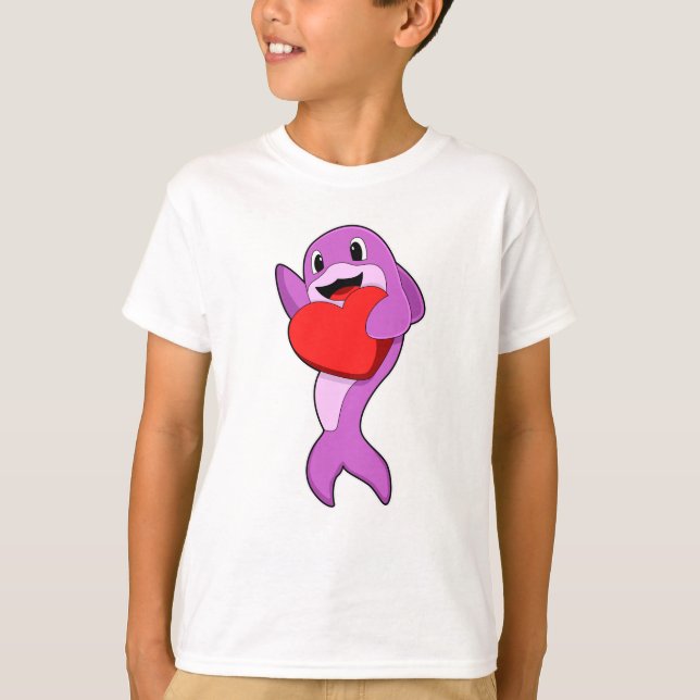 T-shirt Dauphin avec coeur (Devant)