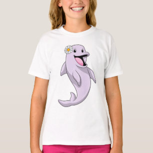 T-shirt Dauphin avec fleur marguerite