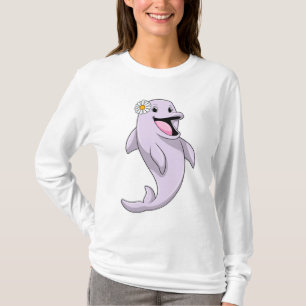 T-shirt Dauphin avec fleur marguerite