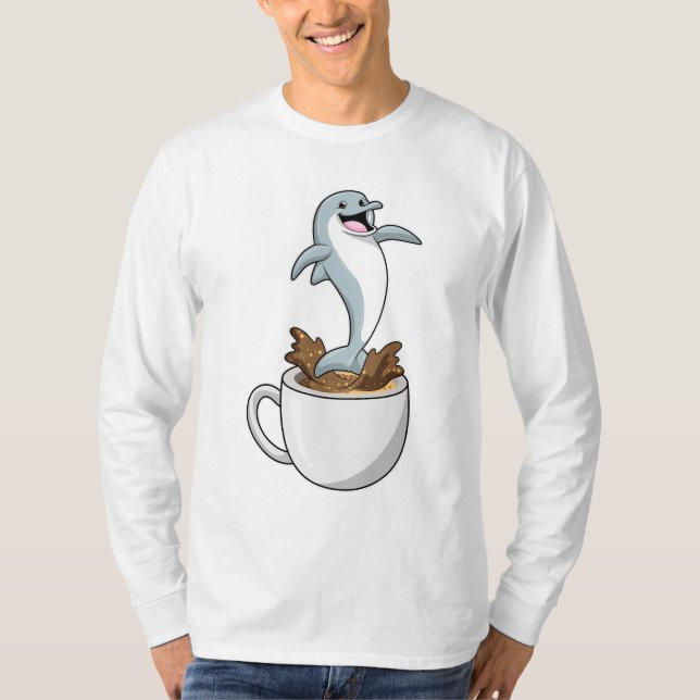 T-shirt Dauphin avec la coupe de café (Devant)
