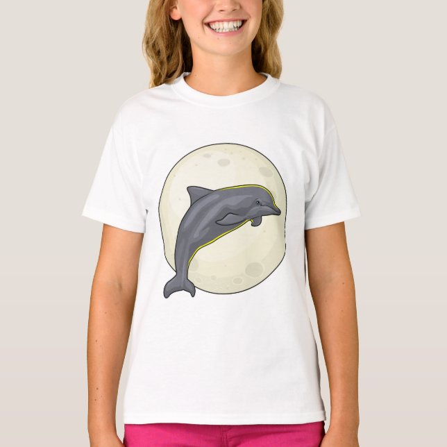T-shirt Dauphin avec lune (Devant)
