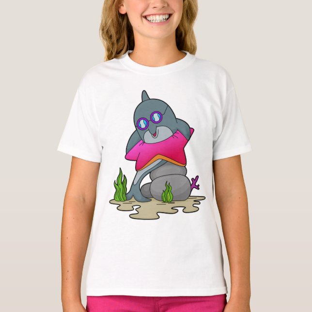 T-shirt Dauphin avec lunettes (Devant)