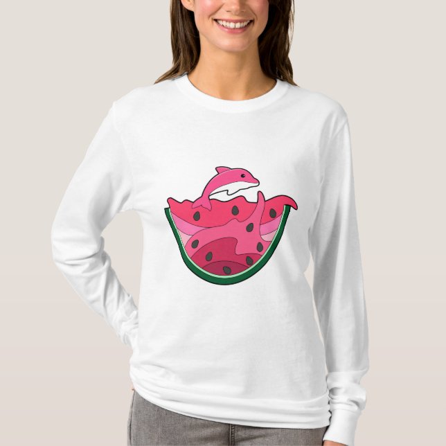 T-shirt Dauphin avec pastèque (Devant)