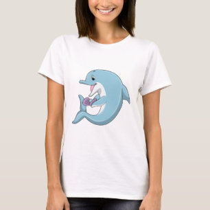 T-shirt Dauphin avec Perle