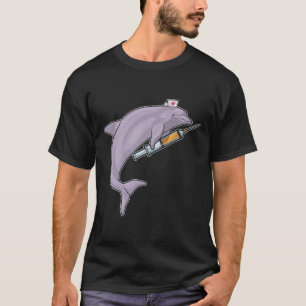 T-shirt Dauphin comme infirmière avec seringue