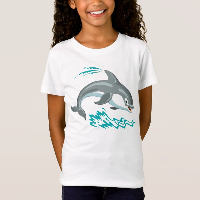 T-Shirt dauphin de bande dessinée (Devant)