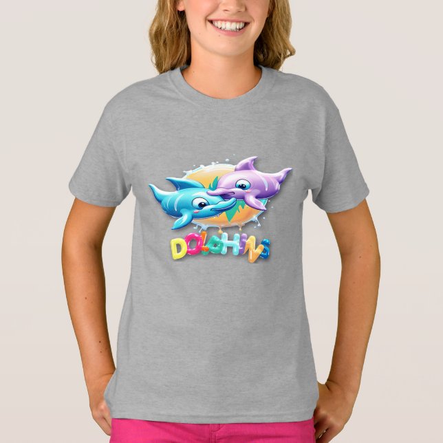 T-shirt dauphin de couple (Devant)