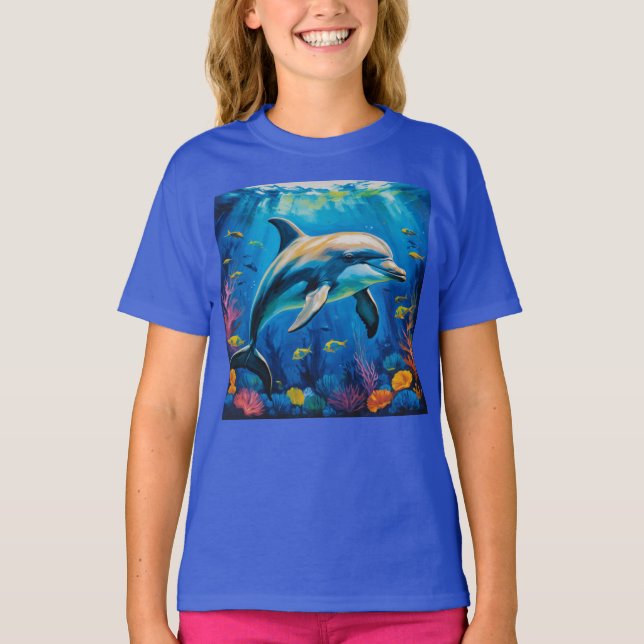 T-shirt Dauphin de peinture à l'huile (Devant)