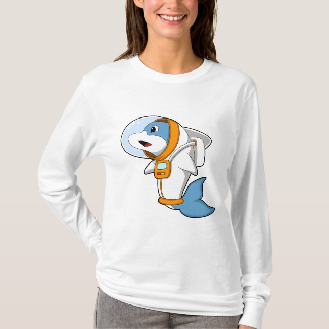 T-shirt Dauphin en astronaute avec costume (Devant)