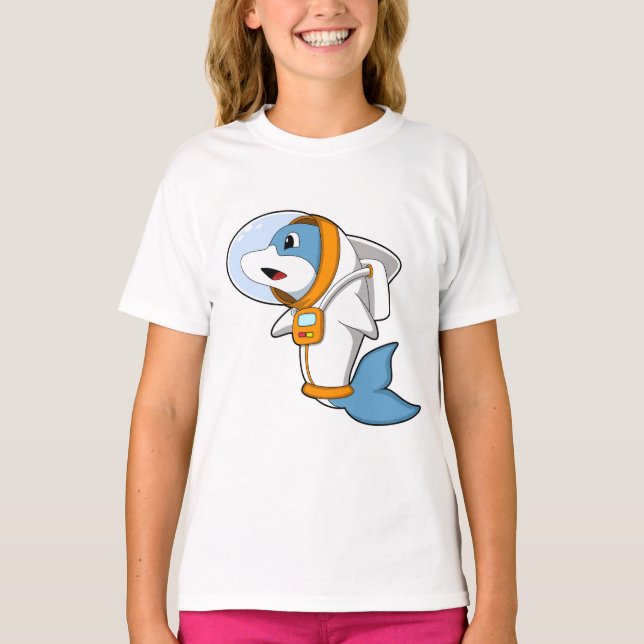 T-shirt Dauphin en astronaute avec costume (Devant)