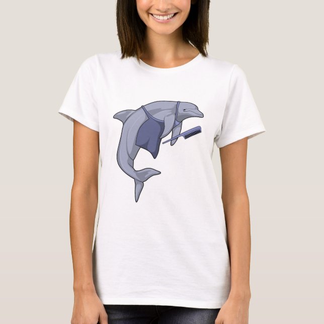 T-shirt Dauphin en coiffeur avec peigne (Devant)
