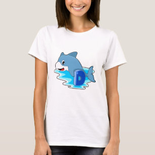 T-shirt Dauphin en natation avec lettre