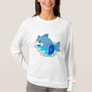 T-shirt Dauphin en natation avec lettre