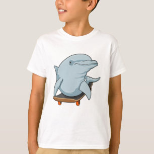 T-shirt Dauphin en patinage avec skateboard
