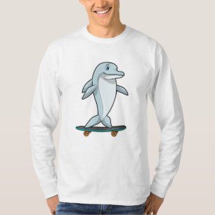 T-shirt Dauphin en patinage avec skateboard
