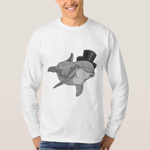 T-shirt Dauphin en tant que Gentleman avec chapeau supérie
